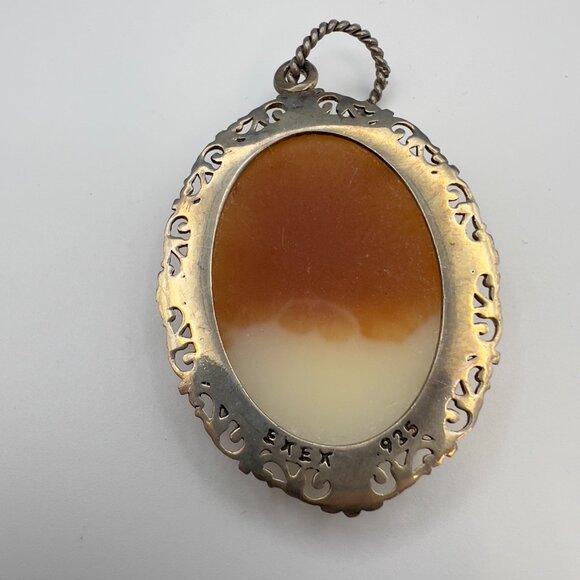 Vintage ExEx Claudia Agudelo Floral Carved Brooch Sterling Silver - Picture 9 of 9